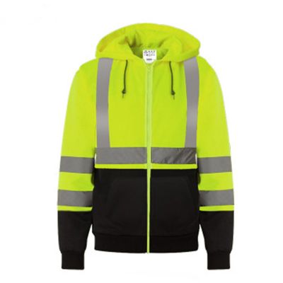 MEN&#039;S REFLECTIVE POLAR FLEECE HOODED SWEATSHIRT